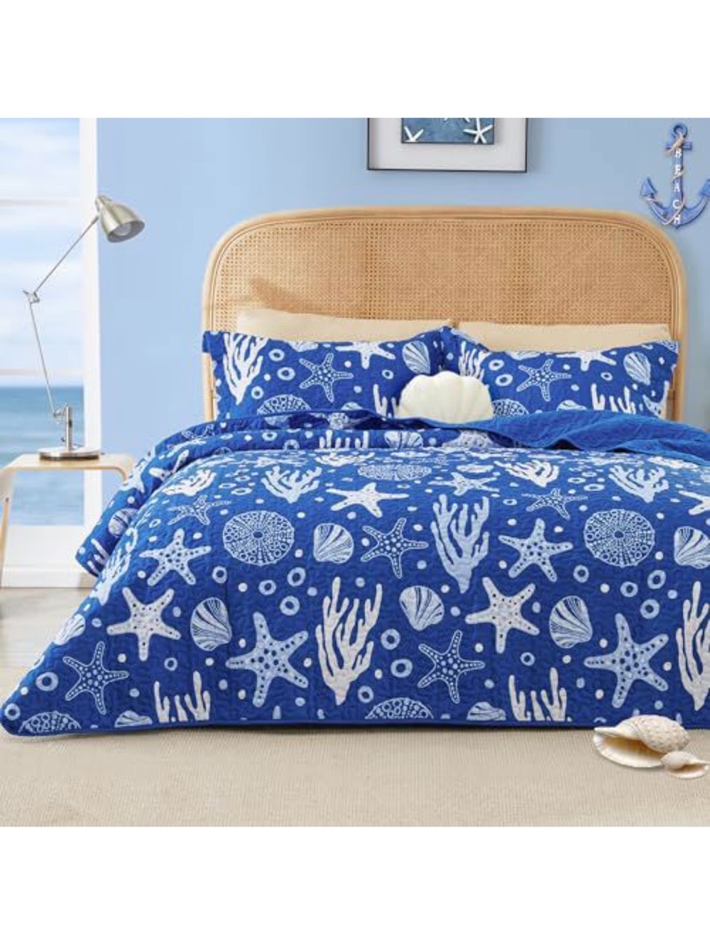 Coastal Starfish Blue Comforter Set - Brand: